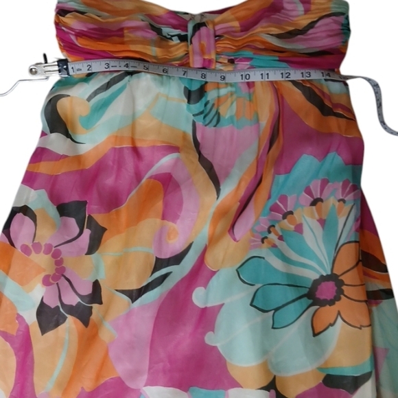 Shoshanna Silk Multi Color Floral Strapless Lined Dress, Anthropologie, sz 6 - Picture 9 of 13